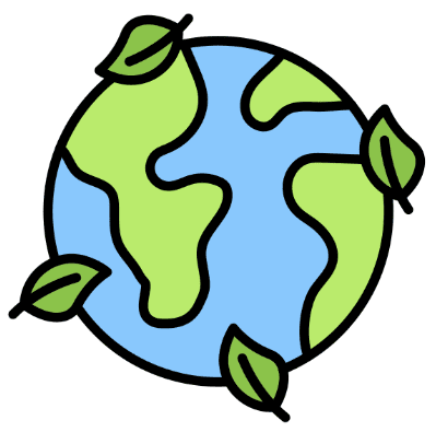 Planète et feuilles, soulignant l'usage écologique de la terre de diatomée.