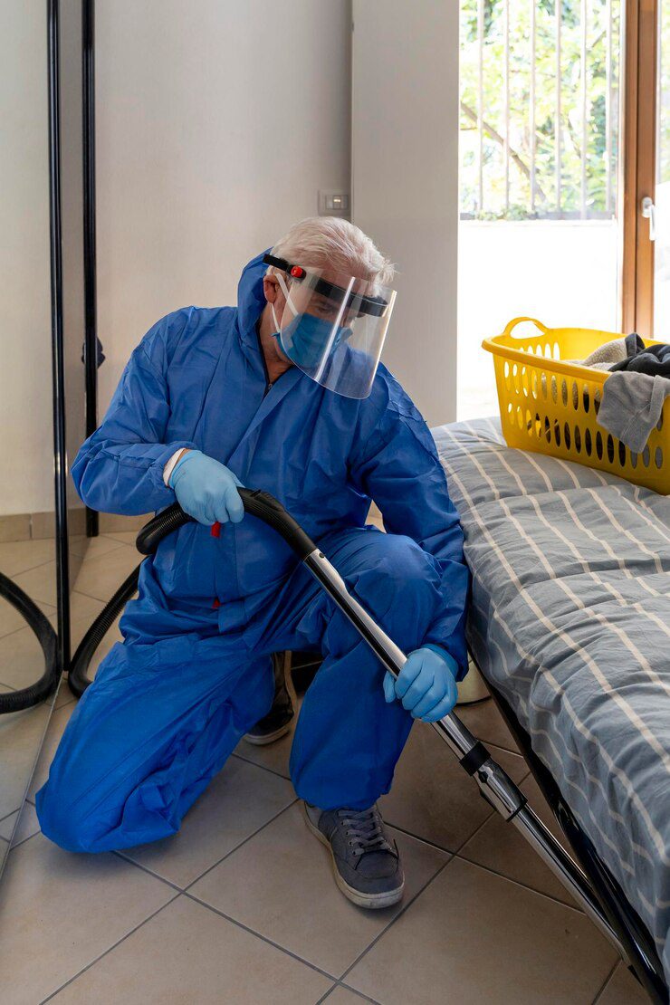 Aspirateur utilisé par un professionnel pour détecter et éliminer les punaises de lit