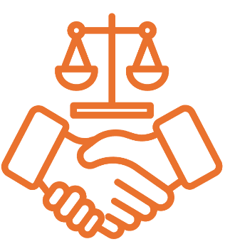 Symbole de justice et poignée de mains, accord sur les frais de punaises de lit