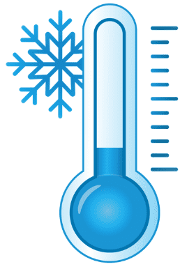 Thermomètre bleu symbolisant le froid extrême pour traitement par congélation