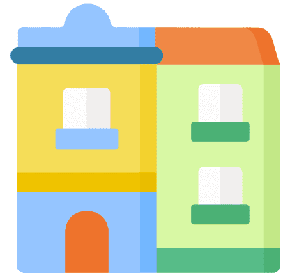 Icône d’un immeuble représentant un habitat collectif, contexte fréquent de propagation des punaises de lit